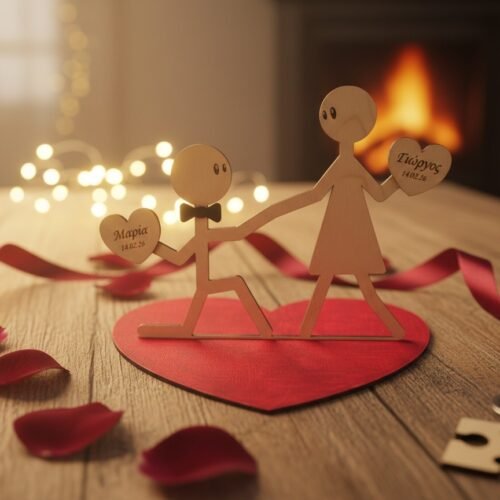 Εσύ κι Εγώ – Ξύλινο Προσωποποιημένο Σταντ για Ερωτευμένους