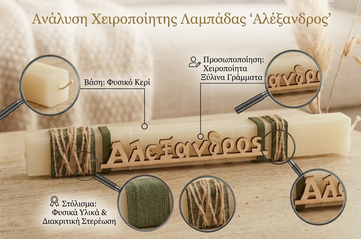 Σχεδιάστε τη «δική σας» Πασχαλινή Λαμπάδα – Προσωποποιημένο 4 Λαμπάδα με ξύλινο όνομα προσωποποιημένο