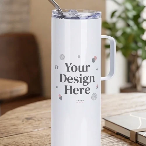 Ποτήρι Θερμός 600ml με Χερούλι & Καλαμάκι | Φτιάξτε μοναδικά σχέδια η το λογότυπο της εταιρείας σας