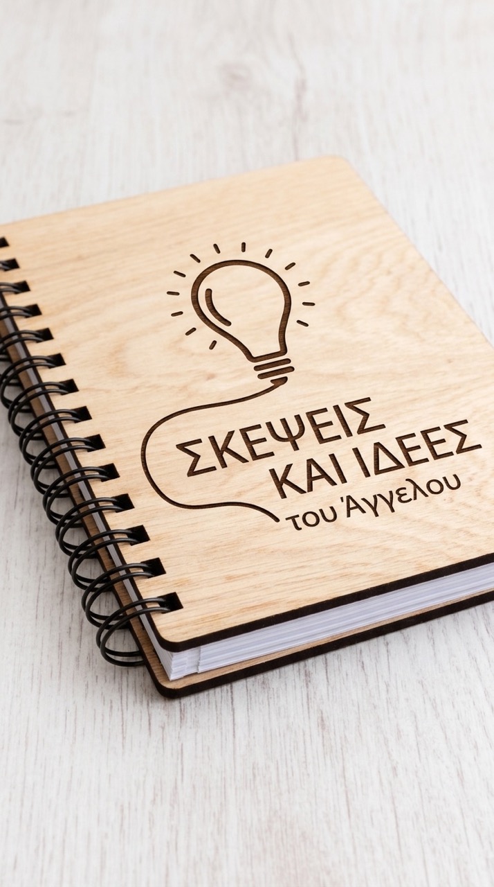 Ξύλινο Προσωποποιημένο Σημειωματάριο με Χάραξη Laser (A4, A5, A6) 2 Ξύλινο Προσωποποιημένο Σημειωματάριο
