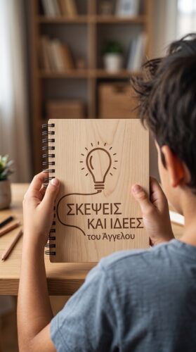 Ξύλινο Προσωποποιημένο Σημειωματάριο με Χάραξη Laser (A4, A5, A6)