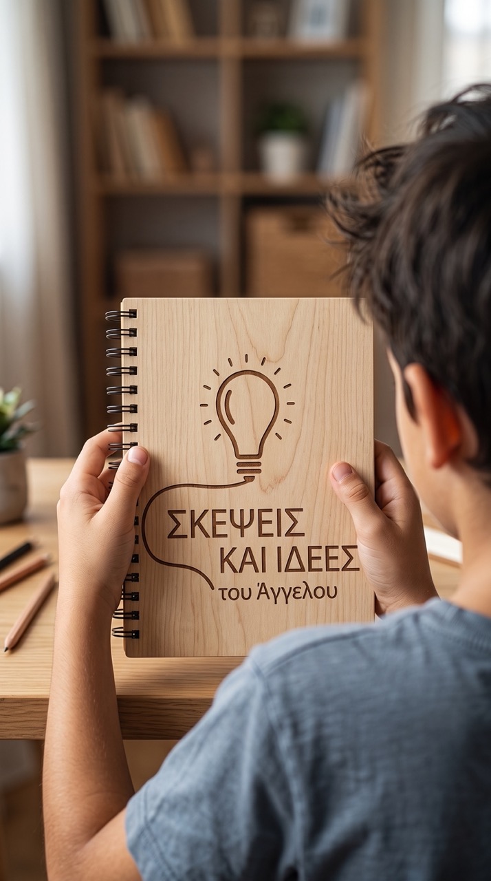 Ξύλινο Προσωποποιημένο Σημειωματάριο με Χάραξη Laser (A4, A5, A6) 1 Ξύλινο Προσωποποιημένο Σημειωματάριο